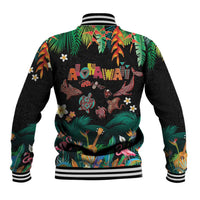 Hawaiian Alohawaii Baseball Jacket Tribal Sea Animals Tattoo and Tropical Plants LT03 - Polynesian Pride