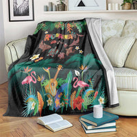 Hawaiian Alohawaii Blanket Tribal Sea Animals Tattoo and Tropical Plants - Polynesian Pride
