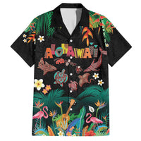 Hawaiian Alohawaii Family Matching Off Shoulder Maxi Dress and Hawaiian Shirt Tribal Sea Animals Tattoo and Tropical Plants - Polynesian Pride