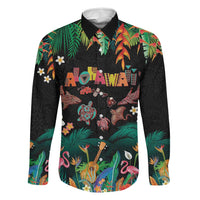 Hawaiian Alohawaii Family Matching Short Sleeve Bodycon Dress and Hawaiian Shirt Tribal Sea Animals Tattoo and Tropical Plants - Polynesian Pride