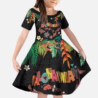 Hawaiian Alohawaii Family Matching Summer Maxi Dress and Hawaiian Shirt Tribal Sea Animals Tattoo and Tropical Plants - Polynesian Pride