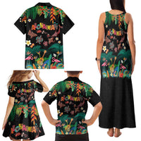 Hawaiian Alohawaii Family Matching Tank Maxi Dress and Hawaiian Shirt Tribal Sea Animals Tattoo and Tropical Plants - Polynesian Pride