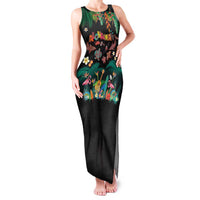 Hawaiian Alohawaii Family Matching Tank Maxi Dress and Hawaiian Shirt Tribal Sea Animals Tattoo and Tropical Plants - Polynesian Pride
