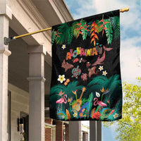 Hawaiian Alohawaii Garden Flag Tribal Sea Animals Tattoo and Tropical Plants - Polynesian Pride