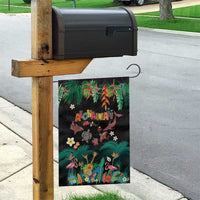 Hawaiian Alohawaii Garden Flag Tribal Sea Animals Tattoo and Tropical Plants - Polynesian Pride