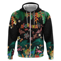 Hawaiian Alohawaii Hoodie Tribal Sea Animals Tattoo and Tropical Plants - Polynesian Pride