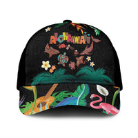 Hawaiian Alohawaii Mesh Trucker Cap Tribal Sea Animals Tattoo and Tropical Plants - Polynesian Pride