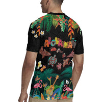 Hawaiian Alohawaii Rugby Jersey Tribal Sea Animals Tattoo and Tropical Plants - Polynesian Pride