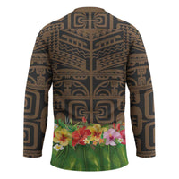 Hawaiian Hula Costume Hockey Jersey Tribal Tattoo and Tropical Plants Skirt - Polynesian Pride