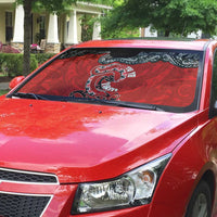 Aotearoa Toitu Te Tiriti Auto Sun Shade Taniwha Tribal Motifs LT03 - Polynesian Pride