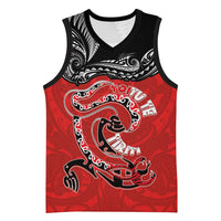Personalised Aotearoa Toitu Te Tiriti Basketball Jersey Taniwha Tribal Motifs LT03 Unisex Multicolor - Polynesian Pride