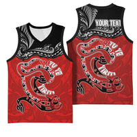 Personalised Aotearoa Toitu Te Tiriti Basketball Jersey Taniwha Tribal Motifs LT03 - Polynesian Pride