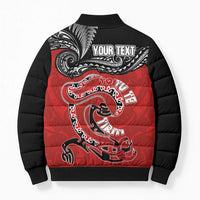 Personalised Aotearoa Toitu Te Tiriti Bomber Puffer Jacket Taniwha Tribal Motifs LT03 - Polynesian Pride