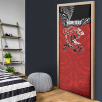 Personalised Aotearoa Toitu Te Tiriti Door Cover Taniwha Tribal Motifs LT03 - Polynesian Pride