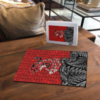 Aotearoa Toitu Te Tiriti Puzzle Taniwha Tribal Motifs LT03 - Polynesian Pride