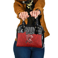 Aotearoa Toitu Te Tiriti Shoulder Handbag Taniwha Tribal Motifs LT03 One Size Multicolor - Polynesian Pride