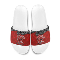 Aotearoa Toitu Te Tiriti Slide Sandals Taniwha Tribal Motifs LT03 Multicolor - Polynesian Pride