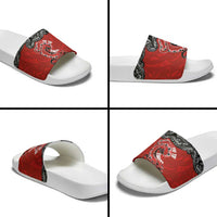 Aotearoa Toitu Te Tiriti Slide Sandals Taniwha Tribal Motifs LT03 - Polynesian Pride