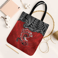 Aotearoa Toitu Te Tiriti Tote Bag Taniwha Tribal Motifs LT03 Black Strap One Size Multicolor - Polynesian Pride