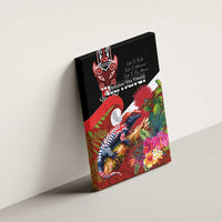 Aotearoa Toitu Te Tiriti Canvas Wall Art Waitangi-Honour The Treaty NZ Tuatara and Plants LT03 - Polynesian Pride
