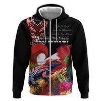 Aotearoa Toitu Te Tiriti Hoodie Waitangi-Honour The Treaty NZ Tuatara and Plants LT03 Zip Hoodie Multicolor - Polynesian Pride