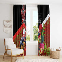Aotearoa Toitu Te Tiriti Window Curtain Waitangi-Honour The Treaty NZ Tuatara and Plants LT03 - Polynesian Pride