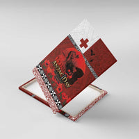 Tonga ANZAC Day Canvas Wall Art Gallipoli Lest We Forget Ngatu Art Tribal LT03 With Frame Red - Polynesian Pride