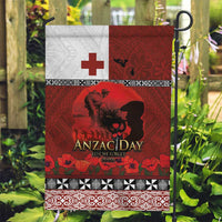 Tonga ANZAC Day Garden Flag Gallipoli Lest We Forget Ngatu Art Tribal LT03 Garden Flag Red - Polynesian Pride
