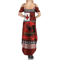 Tonga ANZAC Day Summer Maxi Dress Gallipoli Lest We Forget Ngatu Art Tribal LT03 - Polynesian Pride