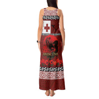 Tonga ANZAC Day Tank Maxi Dress Gallipoli Lest We Forget Ngatu Art Tribal LT03 - Polynesian Pride