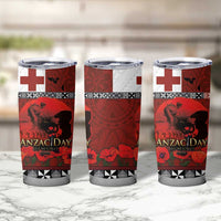 Tonga ANZAC Day Tumbler Cup Gallipoli Lest We Forget-Ngatu Art Tribal LT03 - Polynesian Pride