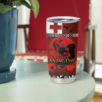 Tonga ANZAC Day Tumbler Cup Gallipoli Lest We Forget-Ngatu Art Tribal LT03 - Polynesian Pride