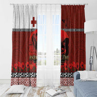 Tonga ANZAC Day Window Curtain Gallipoli Lest We Forget Ngatu Art Tribal LT03 - Polynesian Pride
