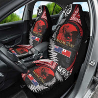 Tonga and New Zealand ANZAC Day Car Seat Cover Gallipoli Lest We Forget Ngatu Art Tribal and Maori Tattoo with Fern LT03