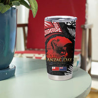 Tonga and New Zealand ANZAC Day Tumbler Cup Gallipoli Lest We Forget-Ngatu Art Tribal and Maori Tattoo with Fern
