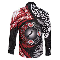 Tonga and New Zealand Together Family Matching Long Sleeve Bodycon Dress and Hawaiian Shirt Ngatu Art Tribal Maori Tattoo and Silver Fern