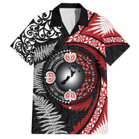 Tonga and New Zealand Together Family Matching Off The Shoulder Long Sleeve Dress and Hawaiian Shirt Ngatu Art Tribal Maori Tattoo and Silver Fern