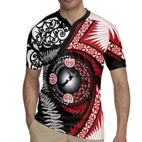 Tonga and New Zealand Together Rugby Jersey Ngatu Art Tribal Maori Tattoo and Silver Fern