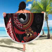 Tonga and Australia Together Beach Blanket Ngatu Art Tribal Aboriginal Tattoo Pattern LT03 - Polynesian Pride