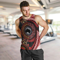 Tonga and Australia Together Men Tank Top Ngatu Art Tribal Aboriginal Tattoo Pattern LT03 Black - Polynesian Pride