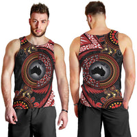 Tonga and Australia Together Men Tank Top Ngatu Art Tribal Aboriginal Tattoo Pattern LT03 - Polynesian Pride