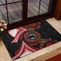 Tonga and Australia Together Rubber Doormat Ngatu Art Tribal Aboriginal Tattoo Pattern LT03 - Polynesian Pride