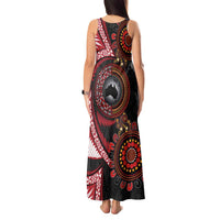 Tonga and Australia Together Tank Maxi Dress Ngatu Art Tribal Aboriginal Tattoo Pattern LT03 - Polynesian Pride