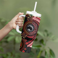 Tonga and Australia Together Tumbler With Handle Ngatu Art Tribal-Aboriginal Tattoo Pattern LT03 - Polynesian Pride