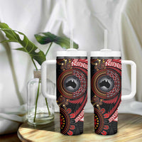 Tonga and Australia Together Tumbler With Handle Ngatu Art Tribal-Aboriginal Tattoo Pattern LT03 - Polynesian Pride