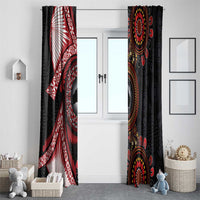 Tonga and Australia Together Window Curtain Ngatu Art Tribal Aboriginal Tattoo Pattern LT03 - Polynesian Pride
