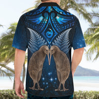 New Zealand Maori Matariki Hawaiian Shirt Hongi Kiwi Bird and Silver Fern LT03 - Polynesian Pride
