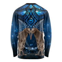 New Zealand Maori Matariki Long Sleeve Shirt Hongi Kiwi Bird and Silver Fern LT03