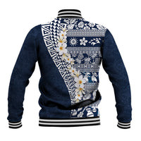 Hawaii Plumeria Tribal Vintage Baseball Jacket Special Blue LT03 - Polynesian Pride