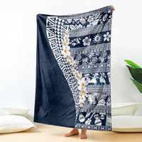 Hawaii Plumeria Tribal Vintage Blanket Special Blue LT03 - Polynesian Pride